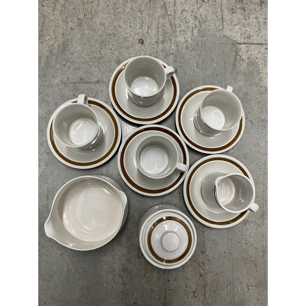 Daniele Collection SAND PEBBLES Coffee 4 Tea Cup & Saucer & More Stoneware Japan